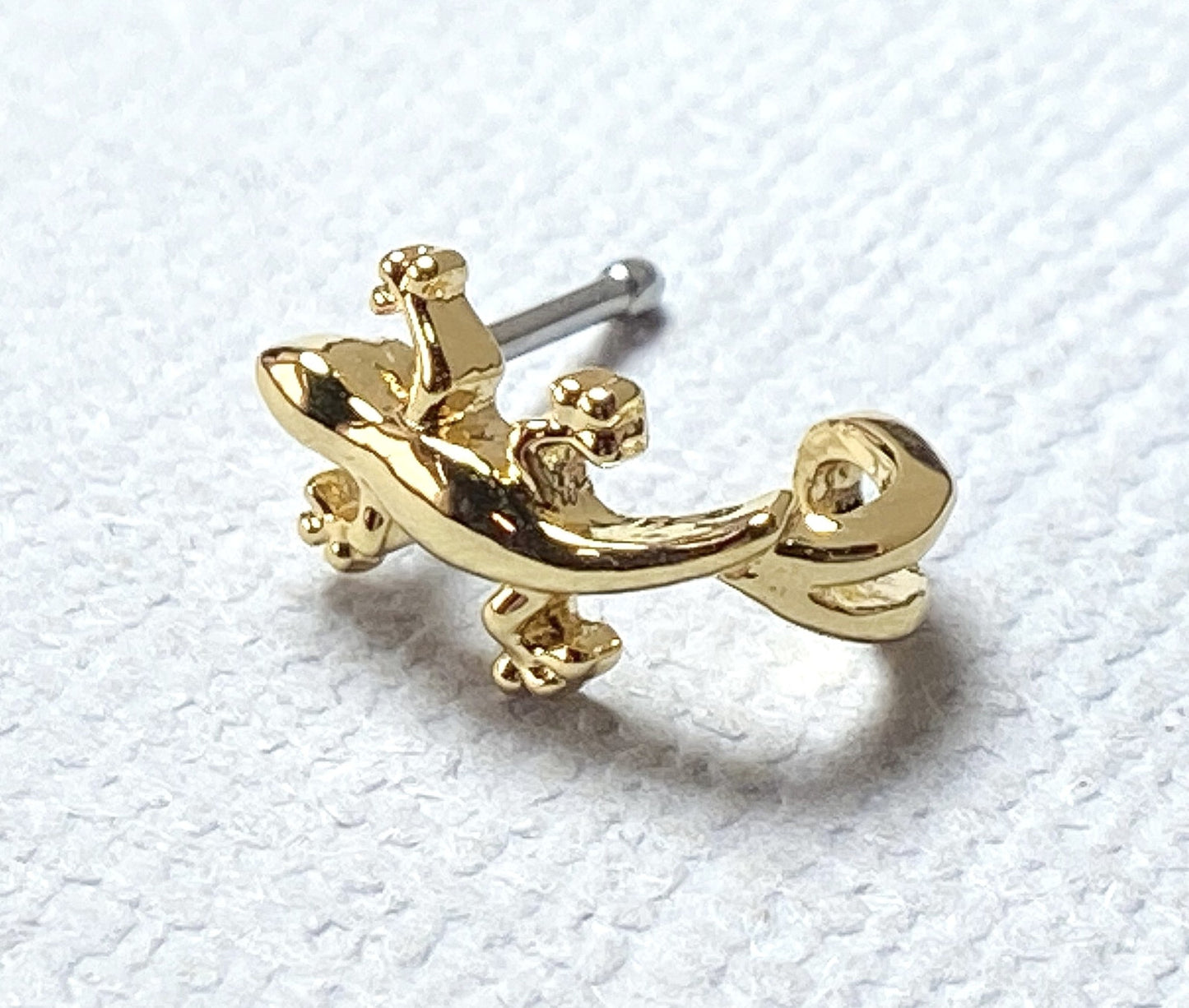 1pc Gecko Lizard Design Stud Nose Crawler Ring