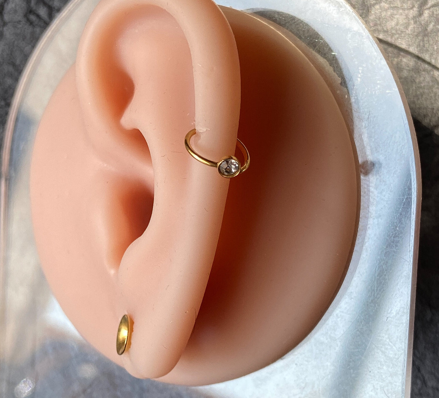 1pc Bendable Steel Gem Nose Hoop / Cartilage Ring Rook Daith Helix Tragus
