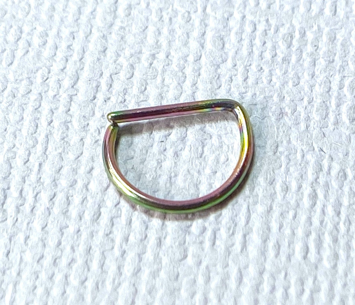 D-Shaped Titanium 20g Cartilage Rook Daith Helix Tragus Septum Nose Hoop Ring