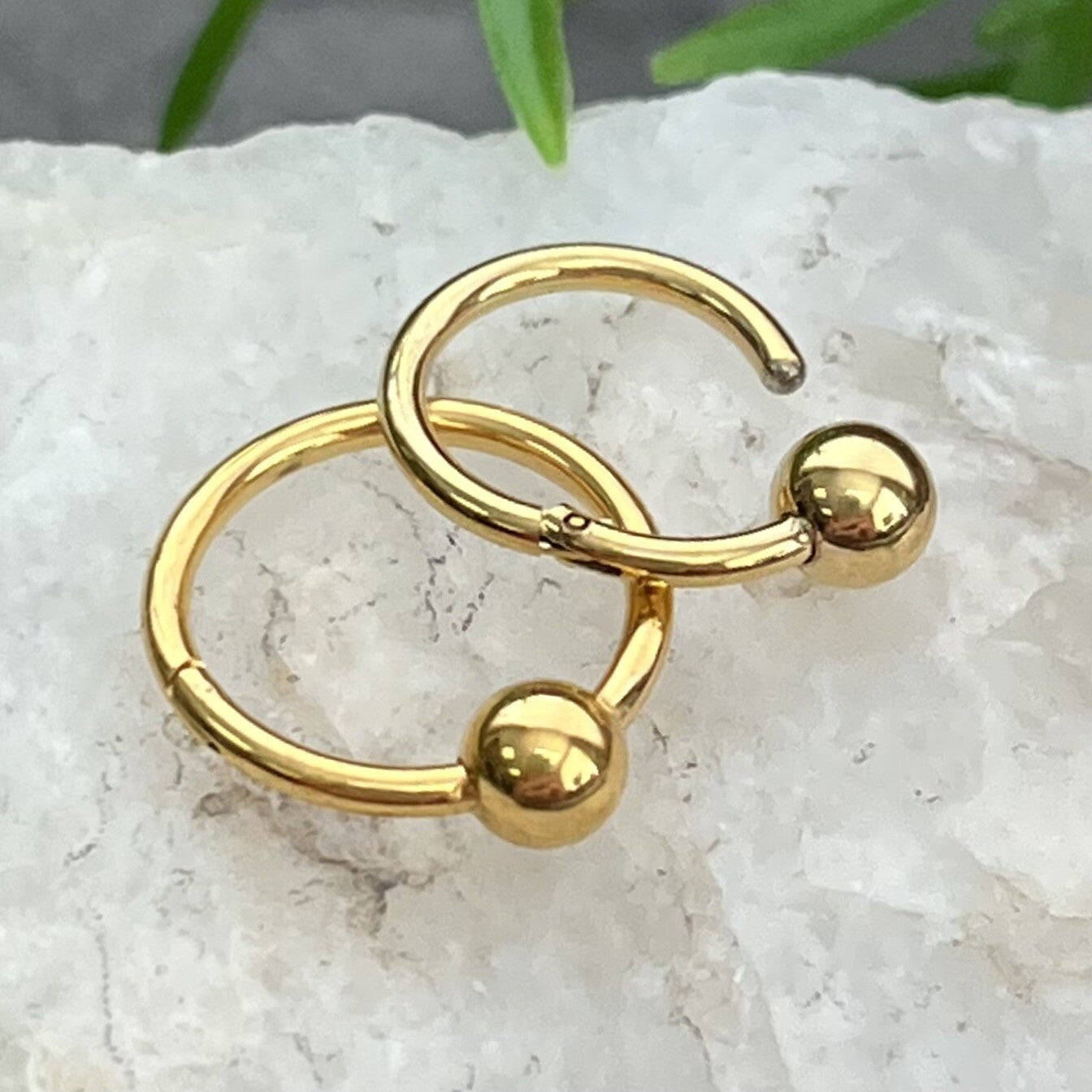 1pc Hinged Segment Captive Bead Ring Septum Helix Ear Cartilage Piercing 16g 8mm
