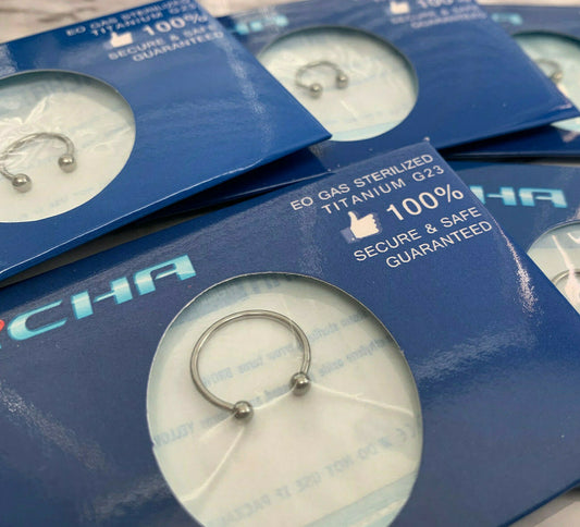 1pc Pre-Sterile Circular Barbell Septum, Tragus, Nipple Ring Solid G23 Titanium