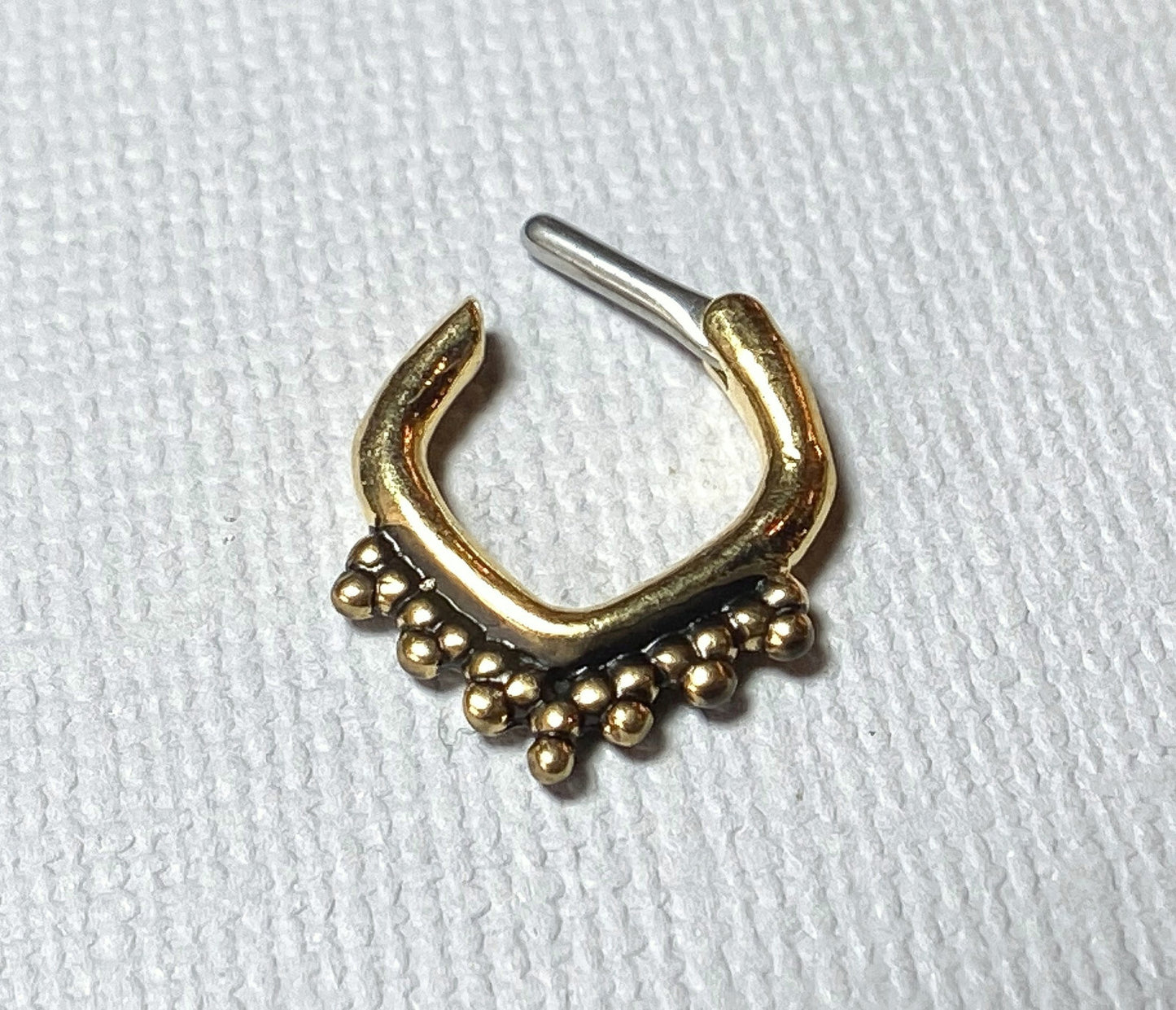 1pc Beaded Trim Septum Clicker 316L Surgical Steel 14g or 16g Nose Ring