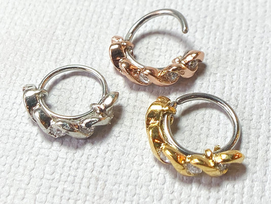 1pc Bendable Steel Twist Nose Hoop / Cartilage Ring Rook Daith Helix Tragus