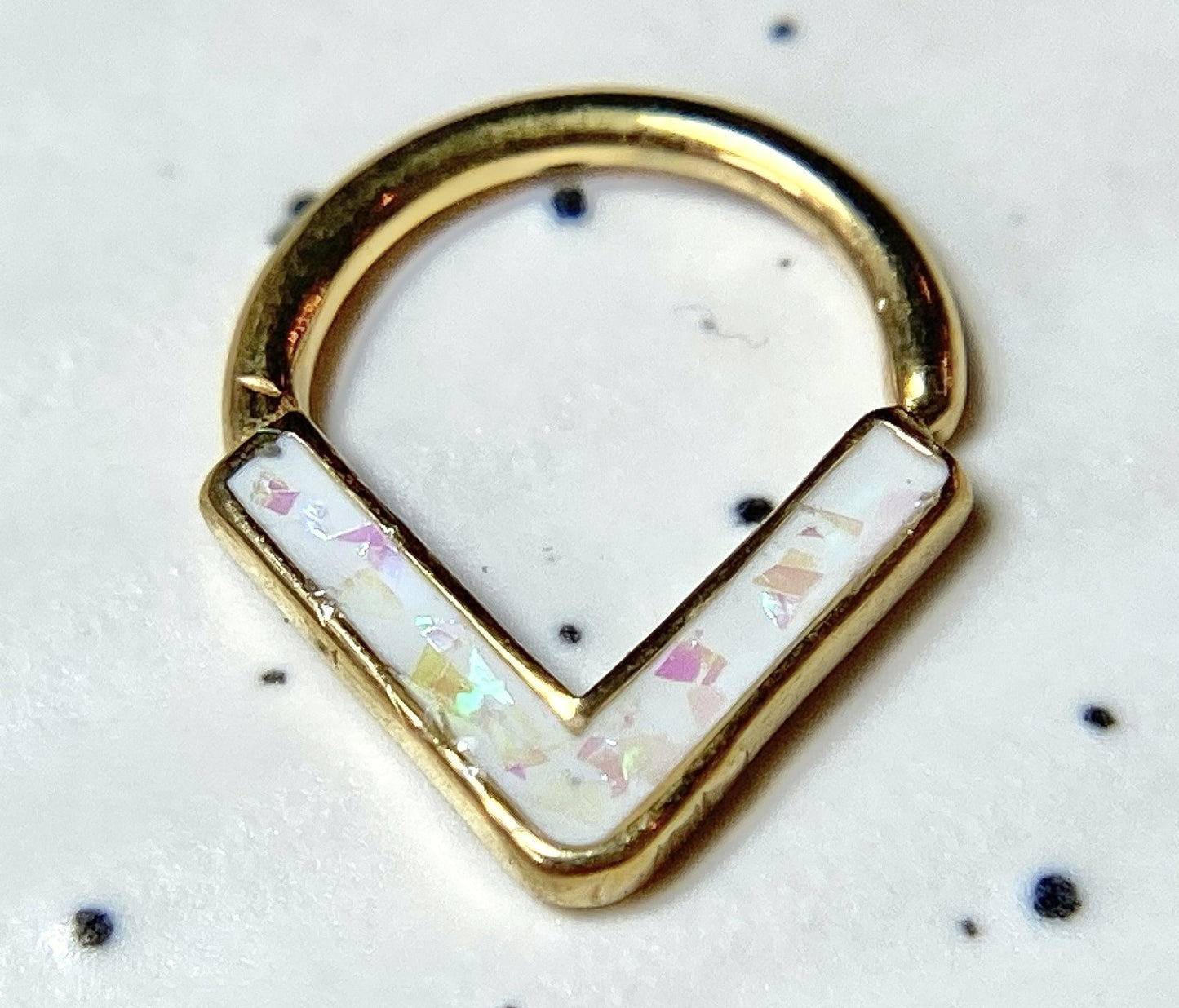 1pc Chevron Opal Glitter Bendable Ring Nose Septum Cartilage Helix Daith Tragus