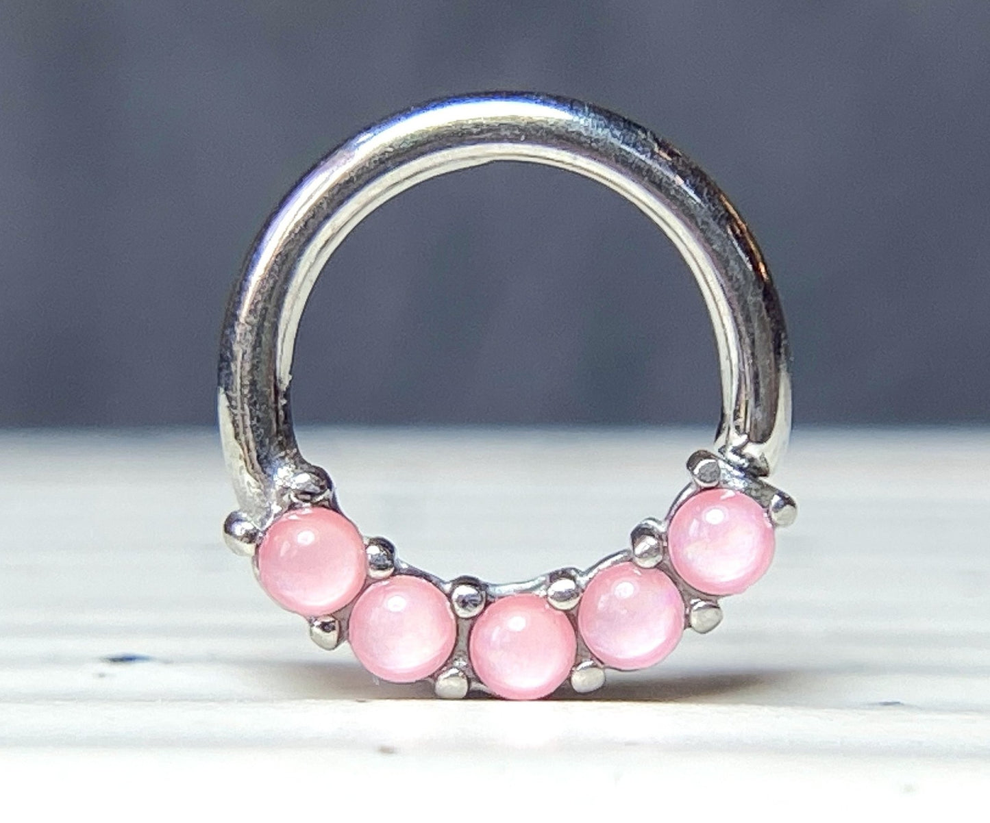 1pc Bendable 5 Illuminating Stone Hoop Septum Ring Cartilage Daith Helix Tragus