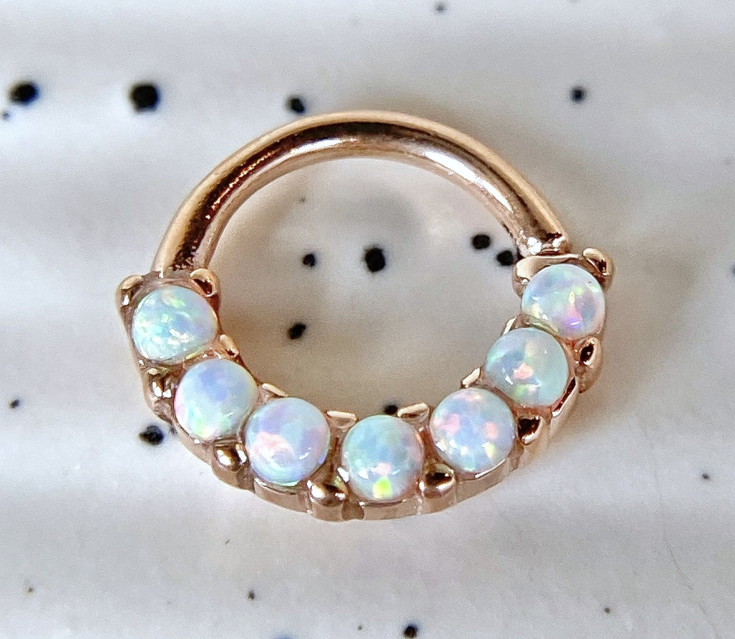 1pc Bendable 7 Opals Front Facing Hoop Septum Ring Cartilage Daith Helix Tragus