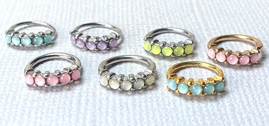 1pc Bendable 5 Illuminating Stone Hoop Ring Cartilage Rook Daith Helix Tragus