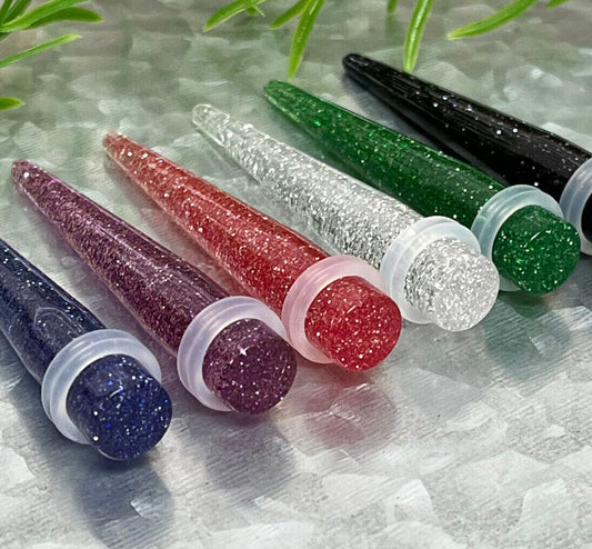 18pc Glitter Taper Expansion 14g thru 00g Plugs Gauges Expanders Stretching Kit
