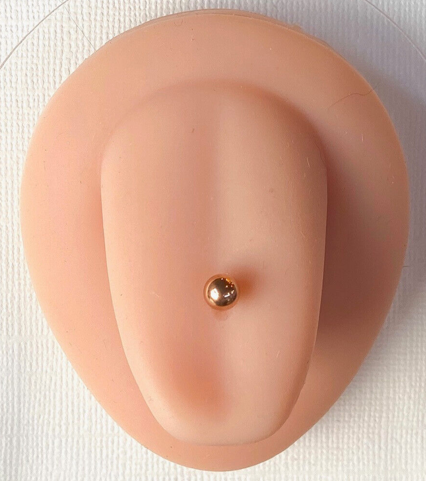 1pc Rose Gold Straight Barbell Tongue Industrial Tragus Eyebrow Nipple Ring