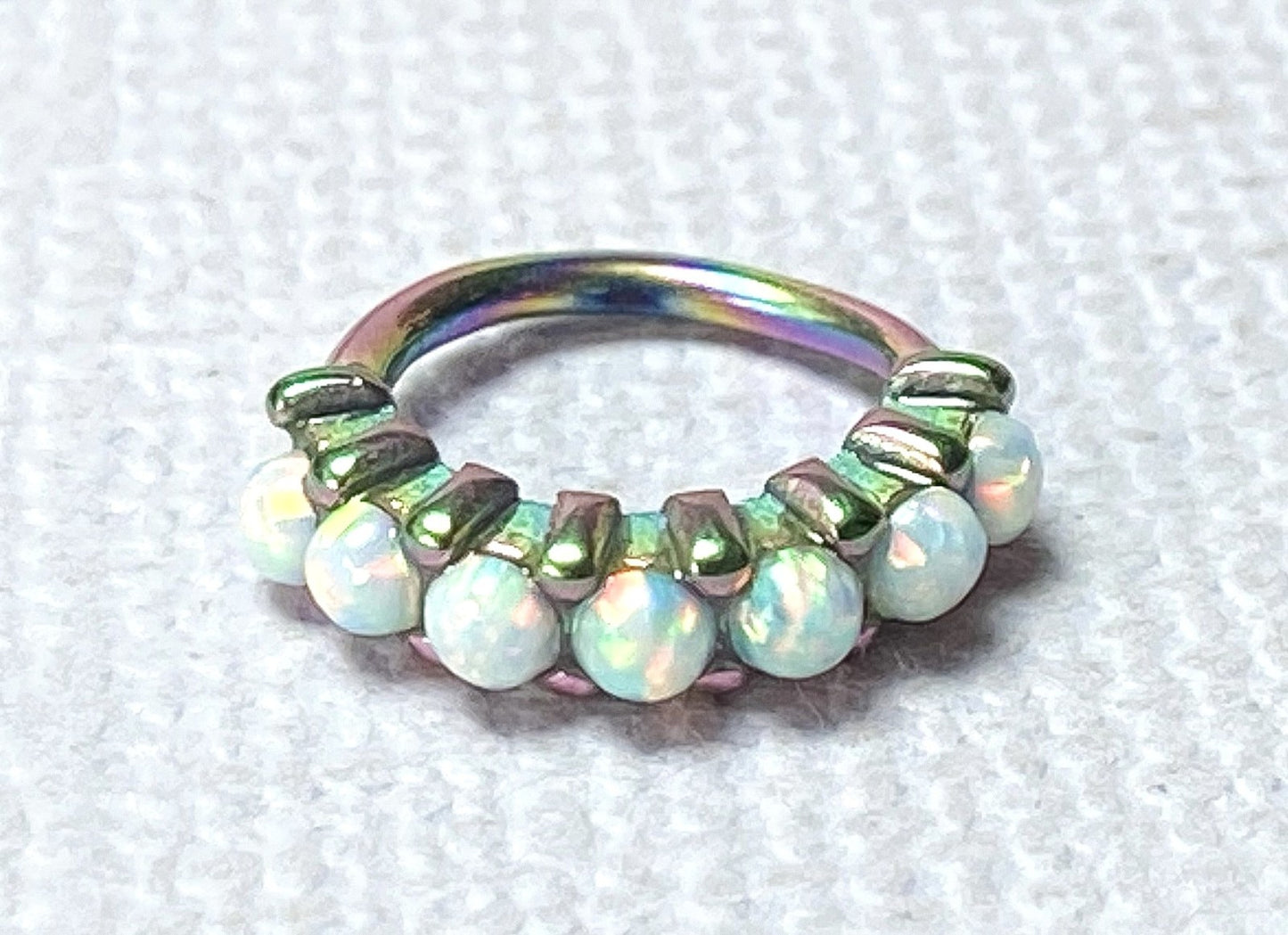 1pc Bendable 7 Opal Hoop Ring Nose Eyebrow Cartilage Rook Daith Helix Tragus