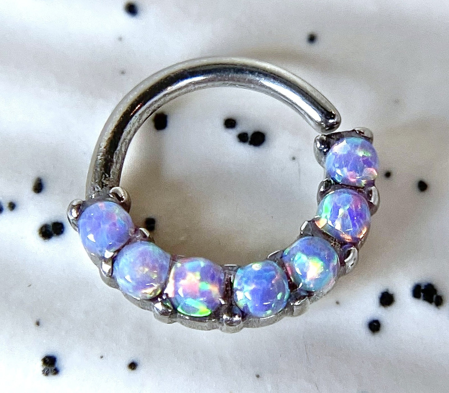 1pc Bendable 7 Opals Front Facing Hoop Septum Ring Cartilage Daith Helix Tragus