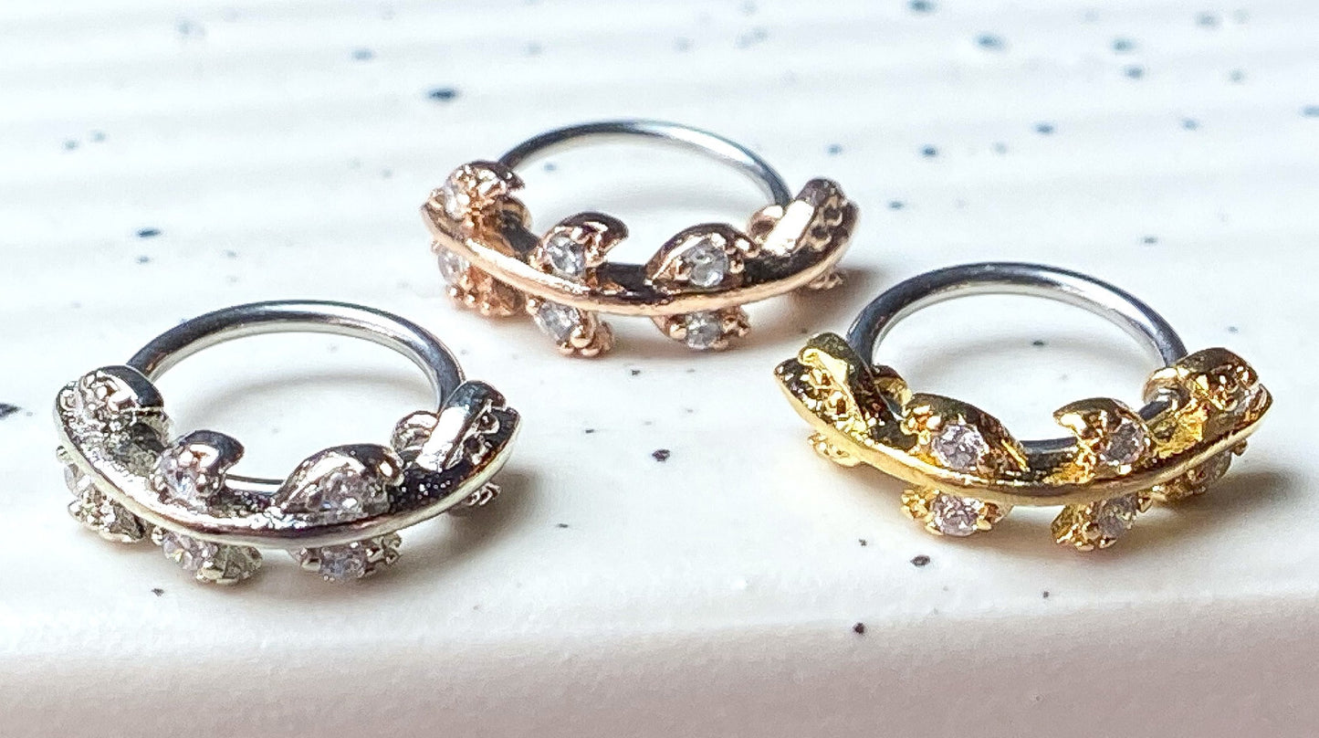 1pc Bendable CZ Vine Nose Hoop / Cartilage Ring Rook Daith Helix Tragus