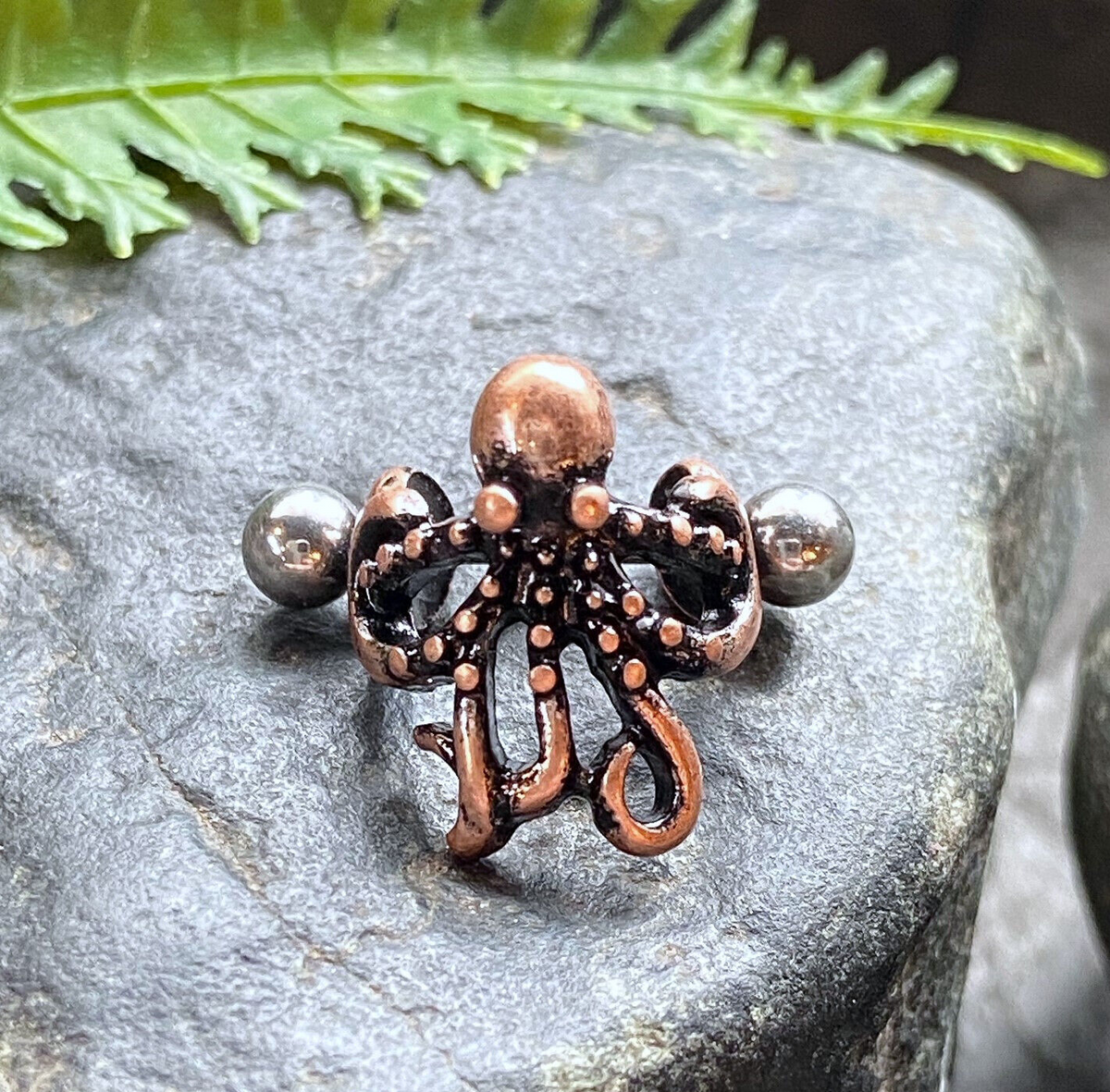 Bronze Plated Octopus Ear Cartilage Ring Helix Cuff Piercing Body Jewelry