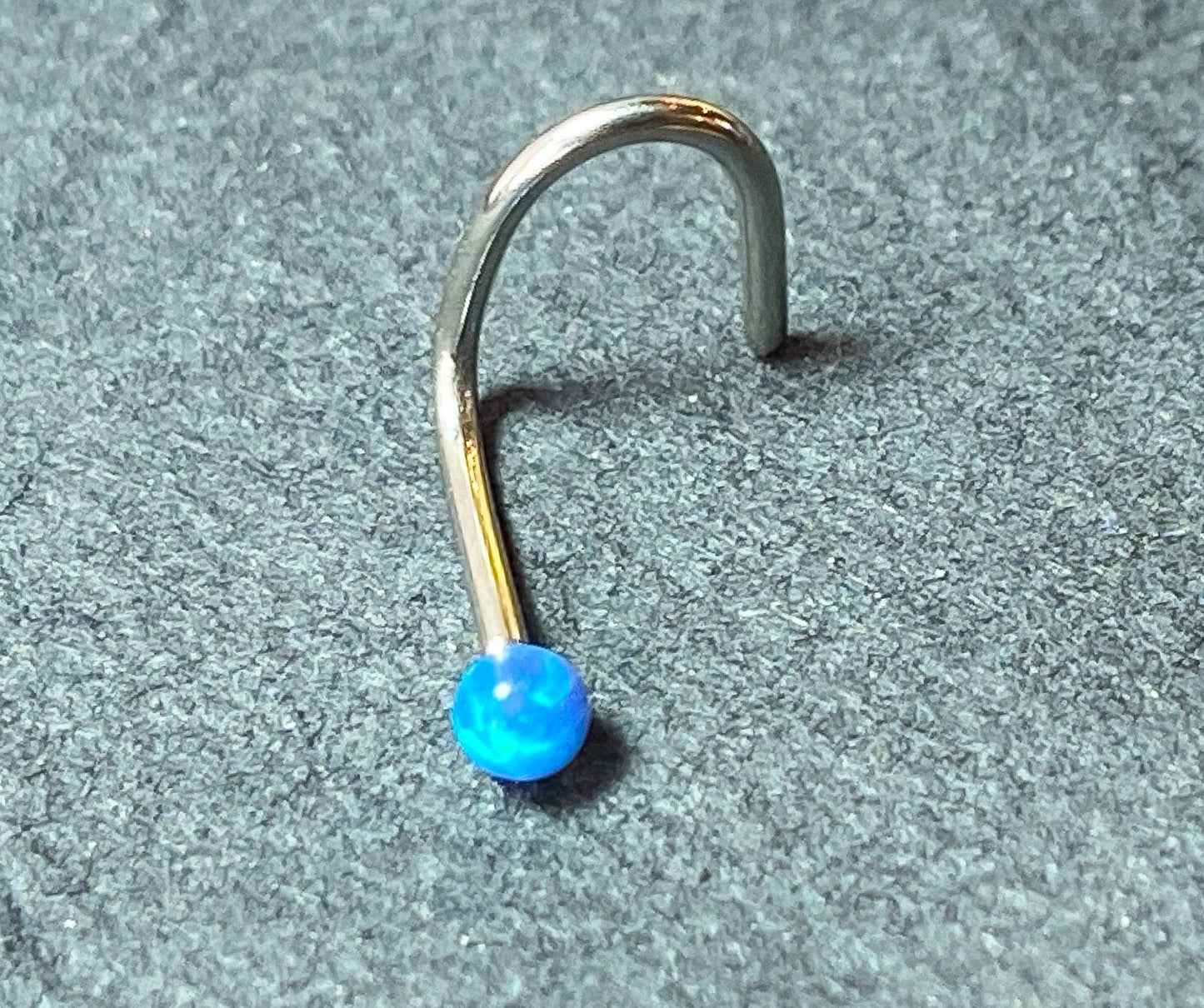 1pc Opal Ball Surgical Steel Nose Screw Ring 18g or 20g - choose color
