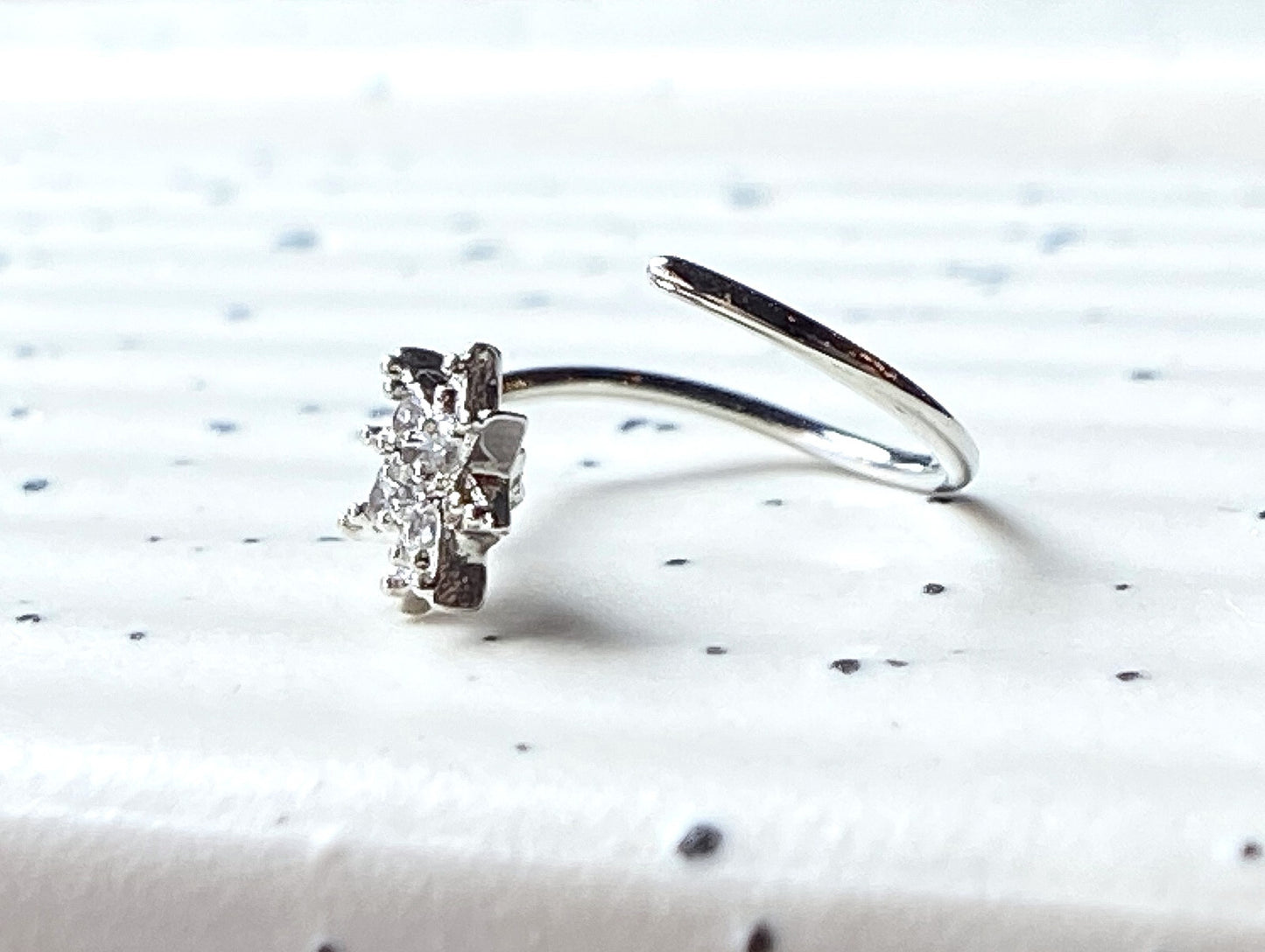 1pc CZ Paved Starburst Hoop Nose / Cartilage Ring Rook Daith Helix Tragus