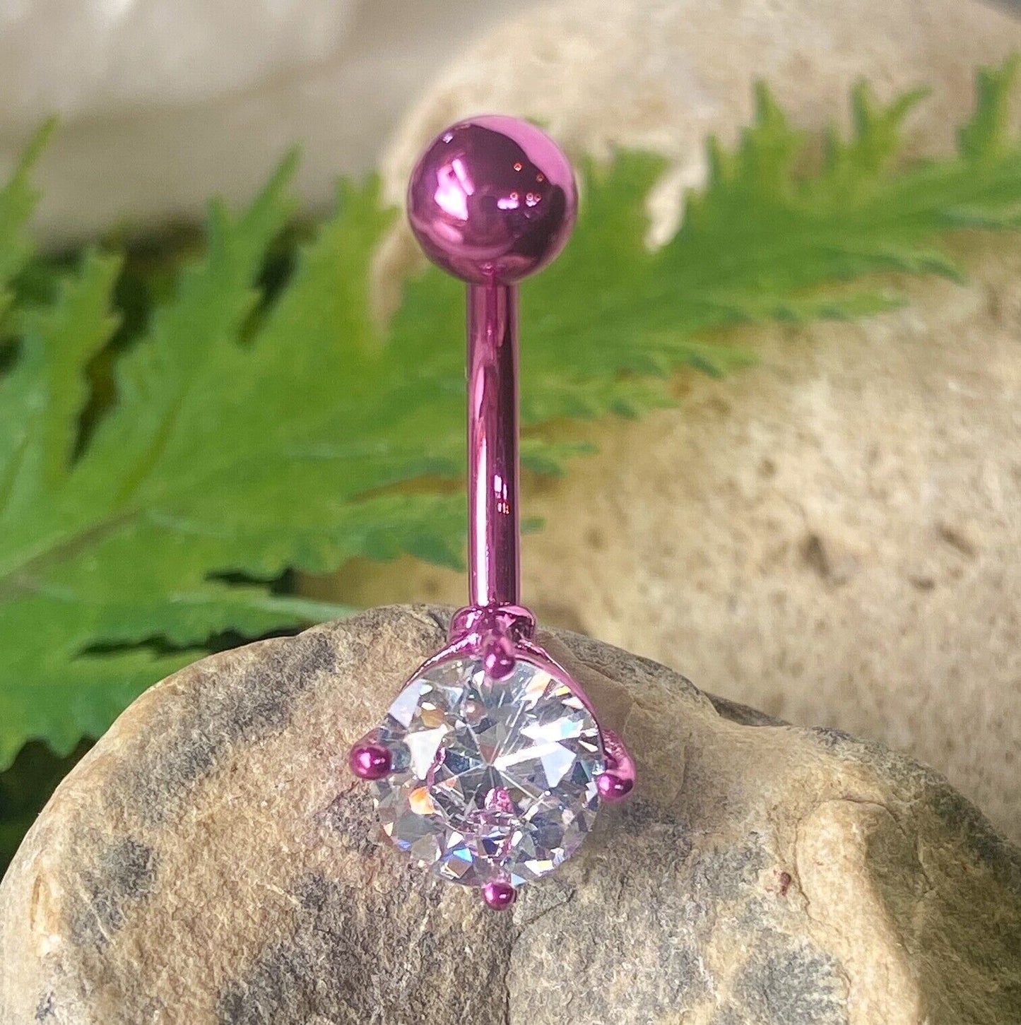 1pc Neon Titanium Plated Surgical Steel Solitaire Belly Ring Navel Naval