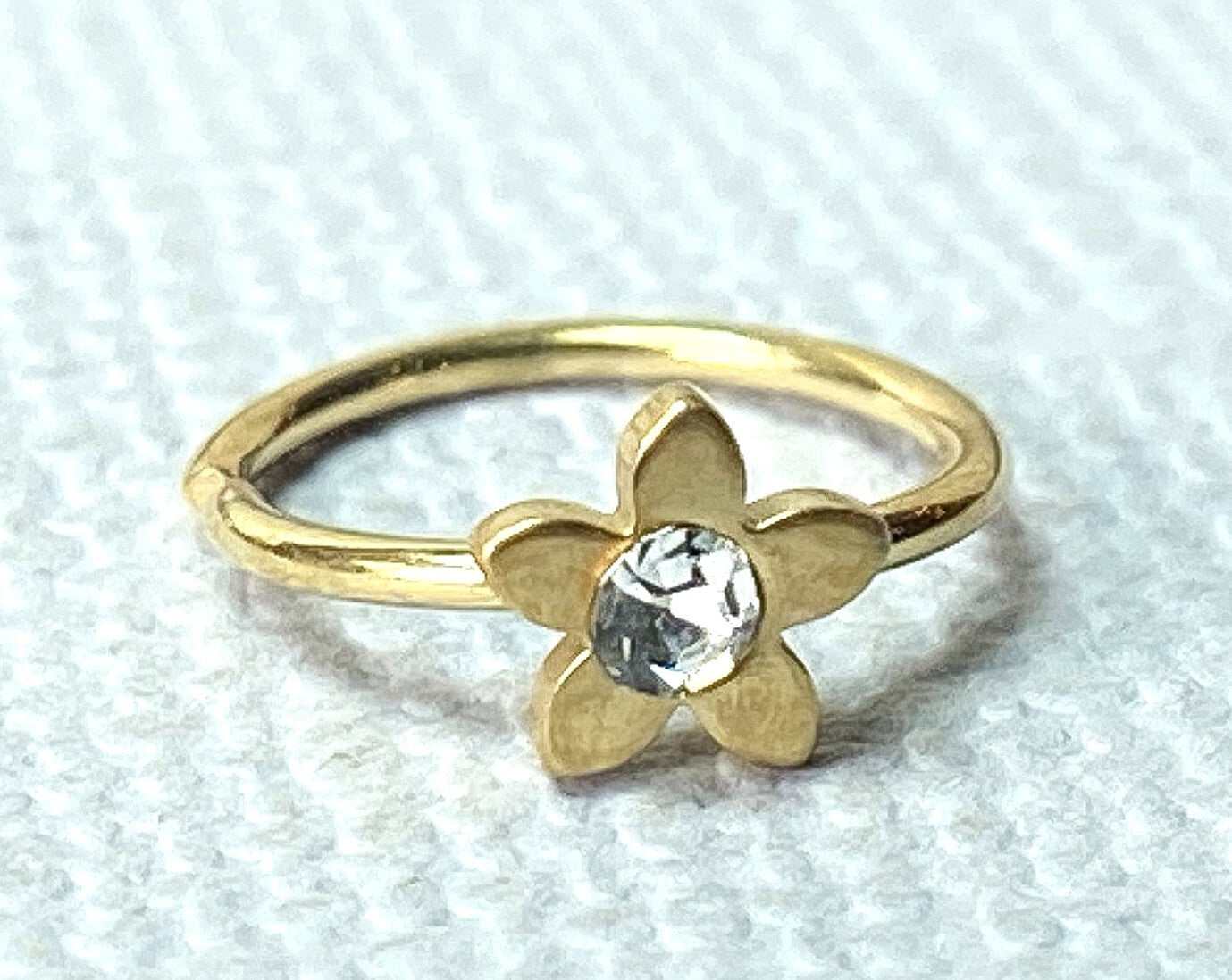 1pc Crystal Gem Flower Nose Hoop / Cartilage Ring Rook Daith Helix Tragus