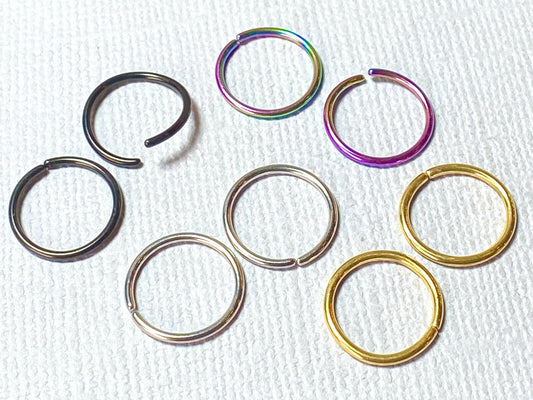 8pc Value Pack Cartilage Tragus Septum Nose Hoop Ring Rook Daith Helix Tragus