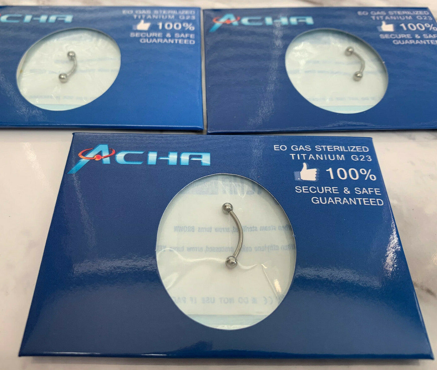 1pc Pre-Sterile Curved Barbell Eyebrow Ring Ring Grade 23 Titanium Body Jewelry