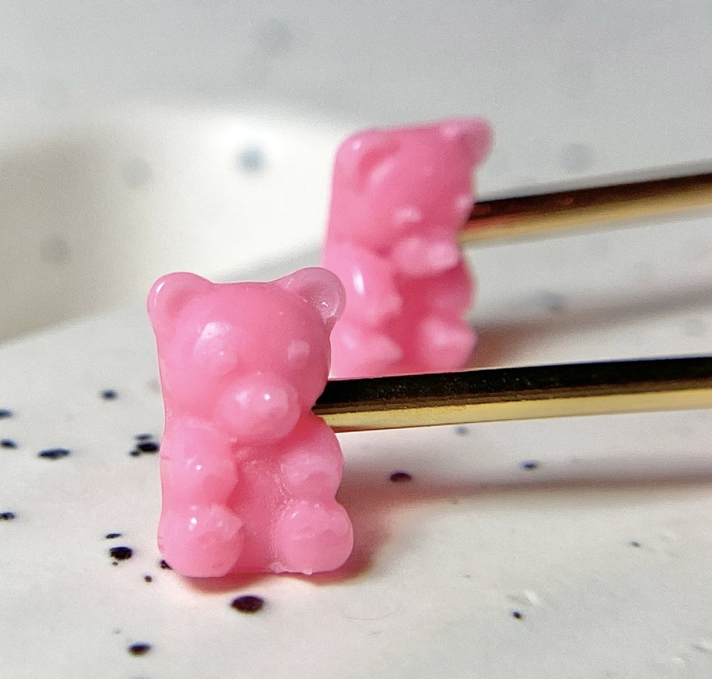 PAIR Pink Gummy Bear Nipple Rings Shields Body Jewelry Surgical Steel Barbells