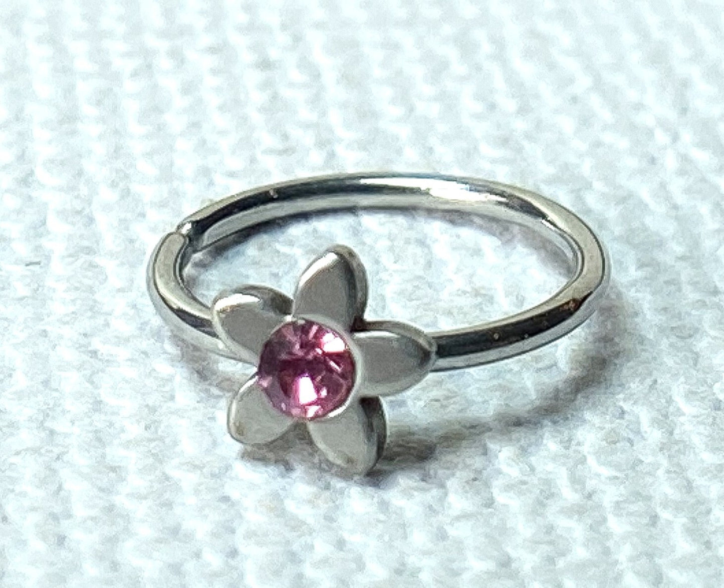 1pc Crystal Gem Flower Nose Hoop / Cartilage Ring Rook Daith Helix Tragus