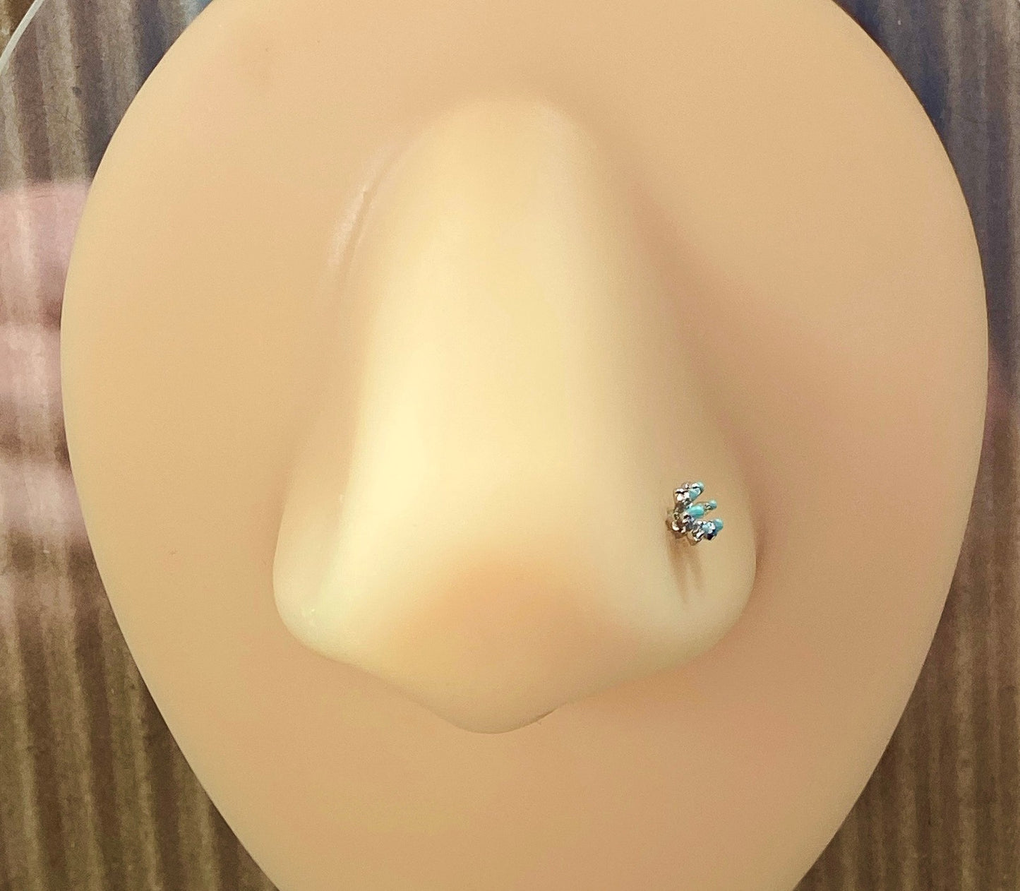 1pc Enamel Flower Top L-Bend 20g Nose Ring Stud Screw Surgical Steel