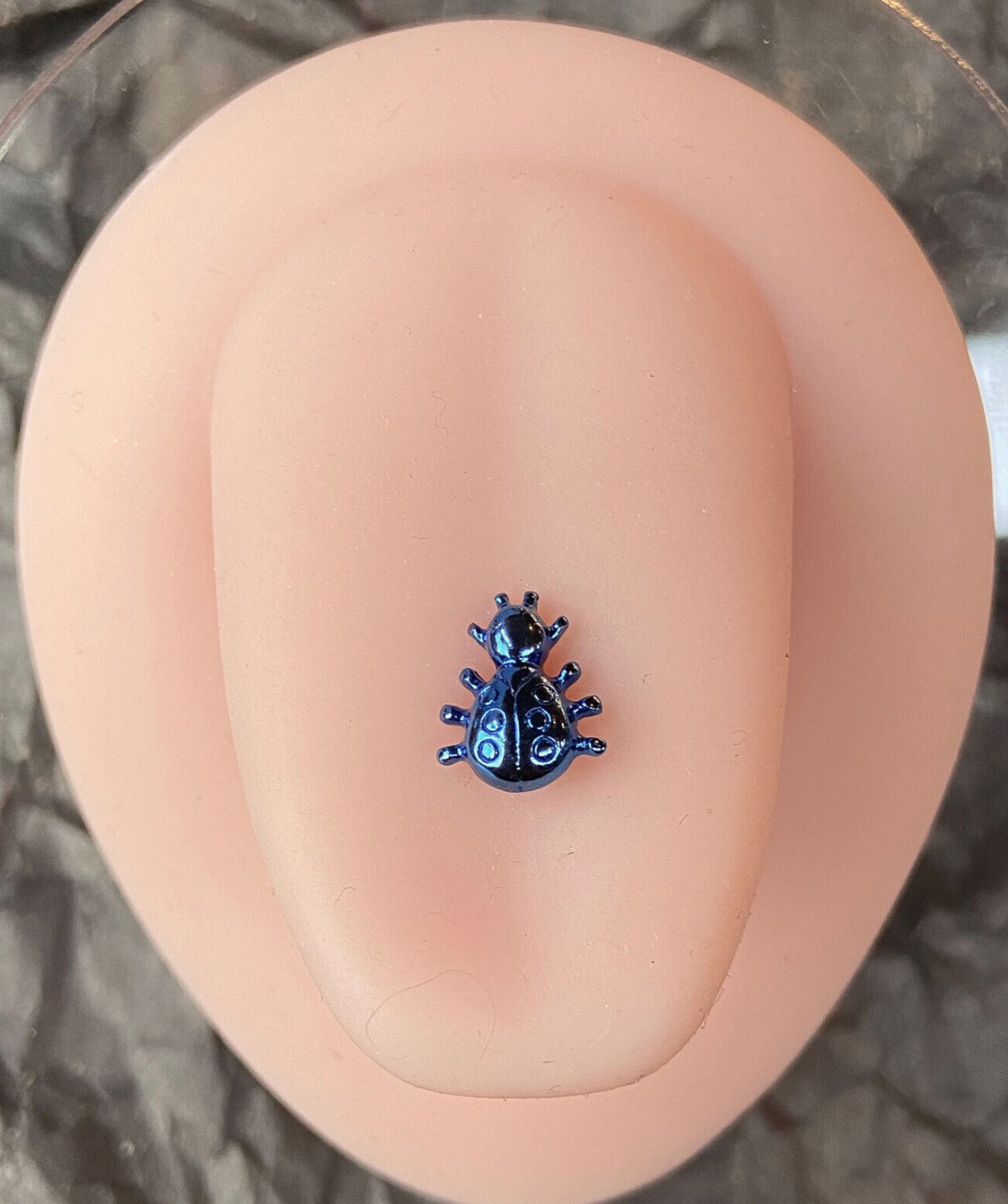 1pc Ladybug Design Tongue Ring Lady Bug Titanium Anodized 14g Tounge Barbell