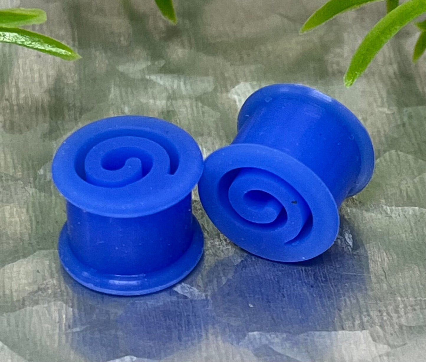 PAIR Spiral Silicone Tunnels Gauges Plugs Earlets Body Jewelry