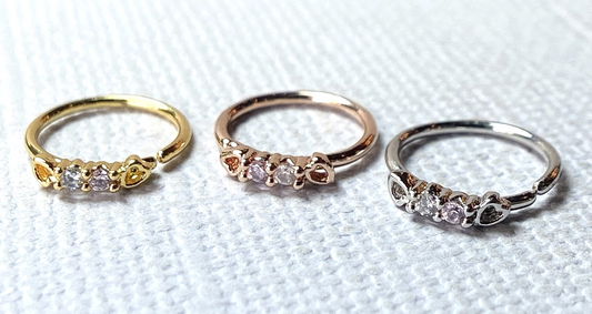 1pc Bendable Nose Hoop / Cartilage Ring CZ Gem Set Hearts for Rook, Daith