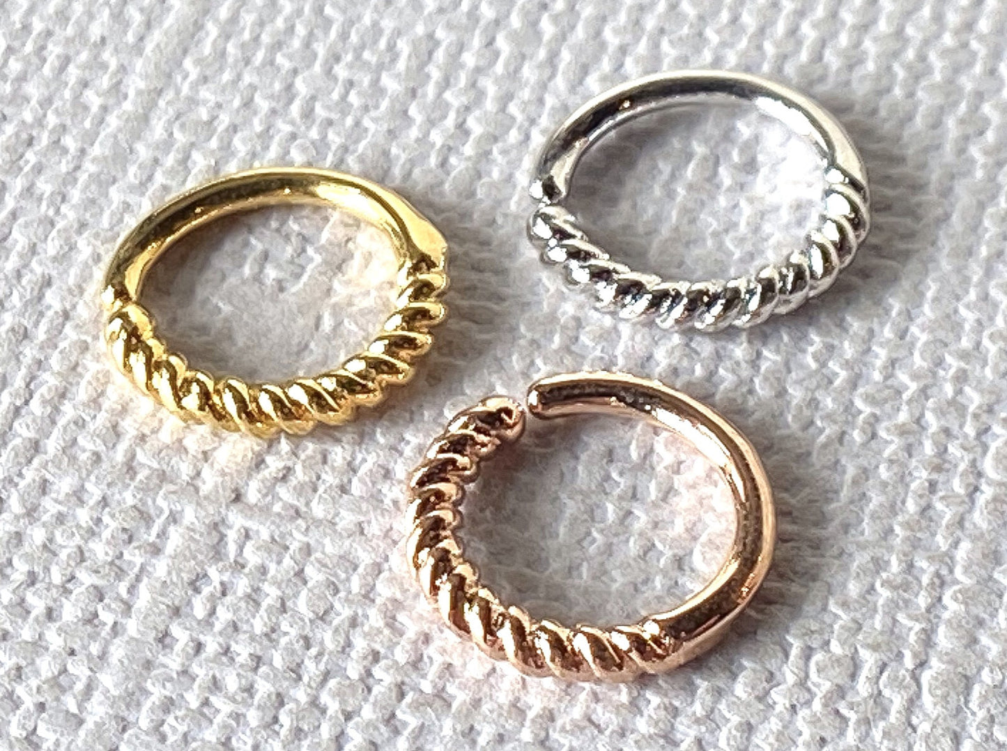 1pc Half Circle Braided Hoop Ring Nose Septum Daith Tragus Rook Ear Cartilage