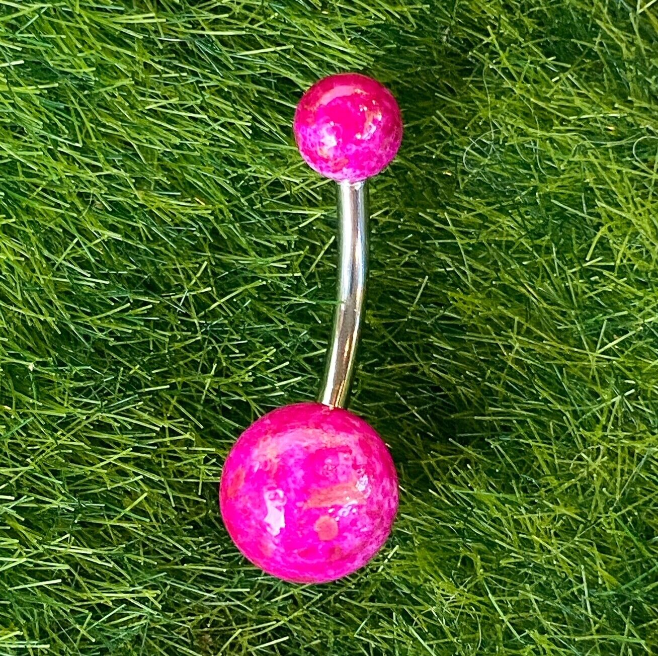 1pc Acrylic Fossil Ball Belly Ring Navel Piercing Pierced Naval Body Jewelry