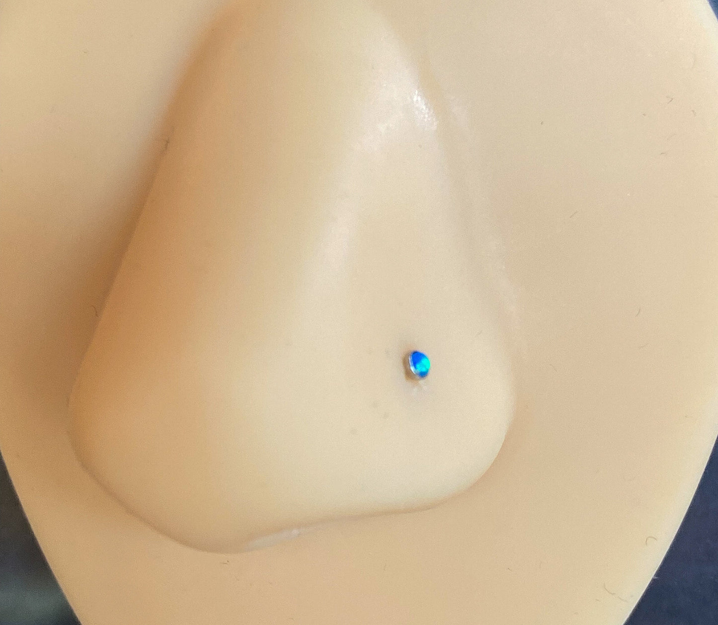 1pc Opal Set Nose Ring Screw 316L Surgical Steel Body Jewelry