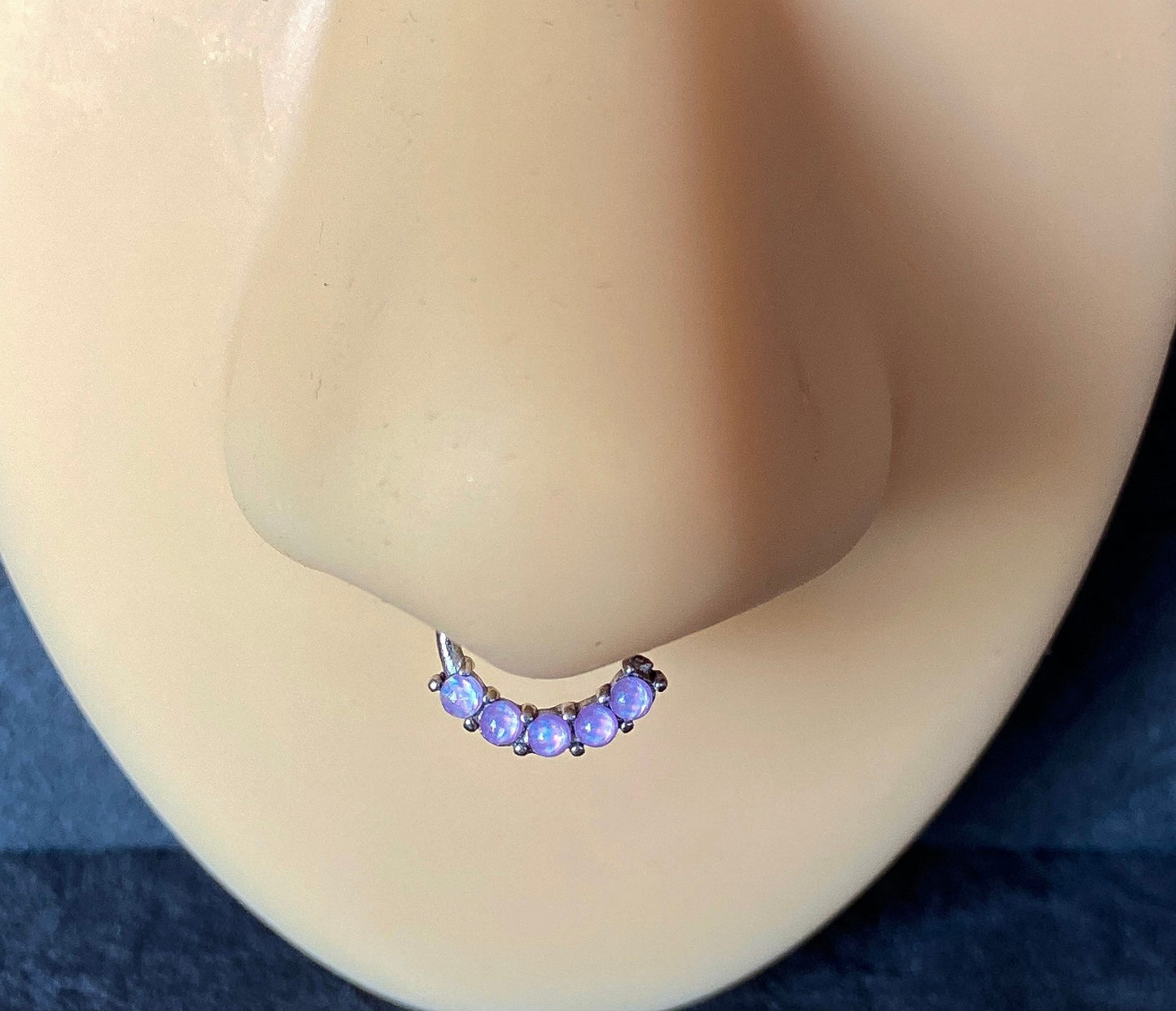 1pc Bendable 5 Illuminating Stone Hoop Septum Ring Cartilage Daith Helix Tragus