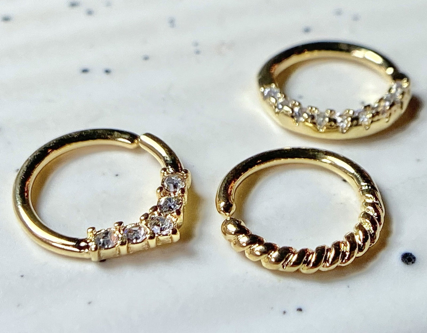 3pcs Bendable 16g Hoops Design Septum Tragus Ear Cartilage Rings Value Pack