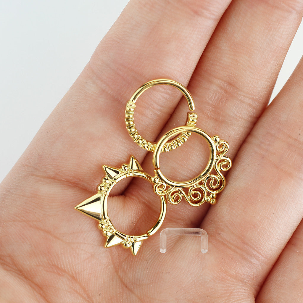3pc Value Pack: 16g Bendable Design Septum / Cartilage Rings w/free Retainer!
