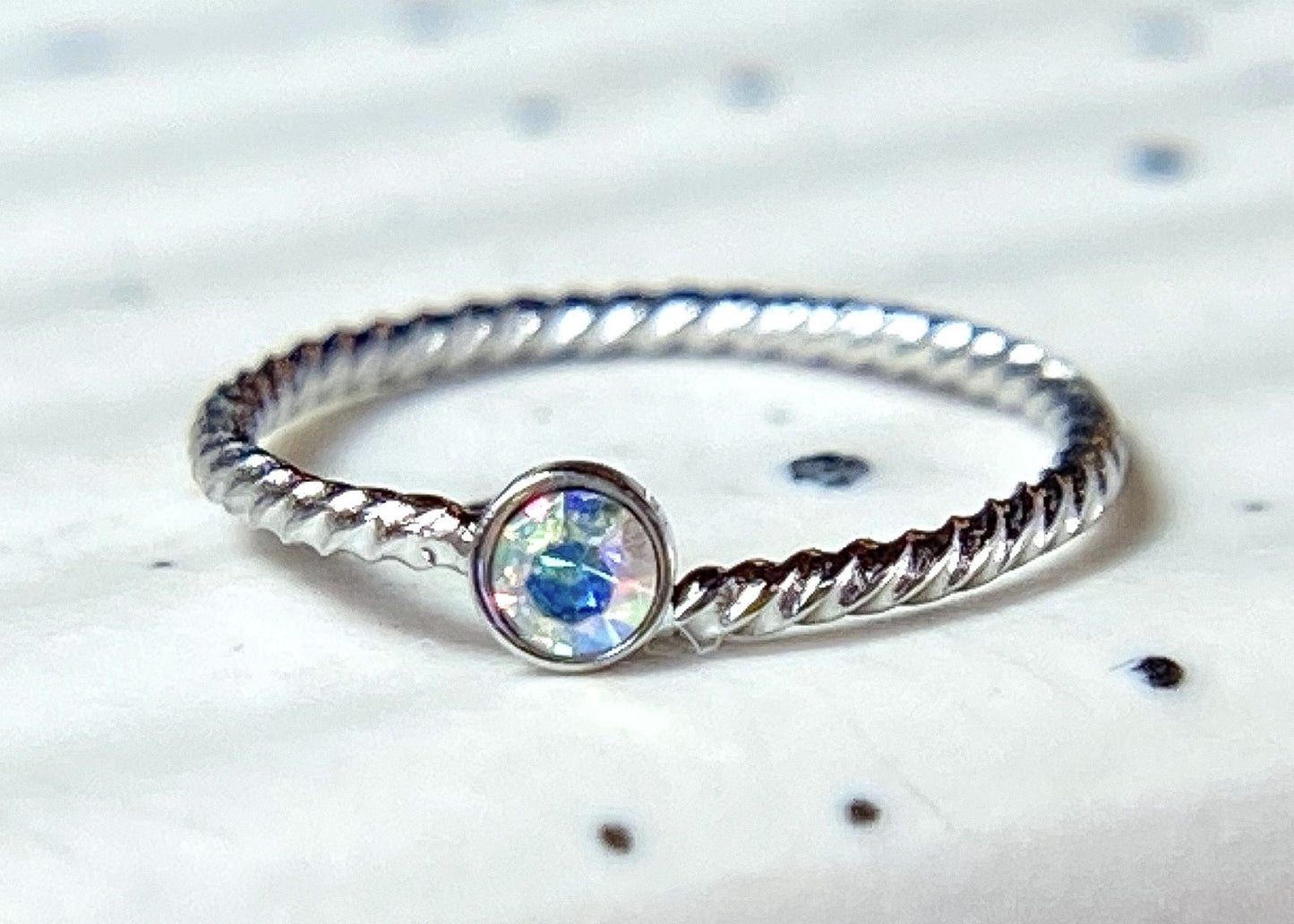 1pc Bendable Steel Twisted Rope Gem Nose Hoop Cartilage Ring Rook Daith Helix