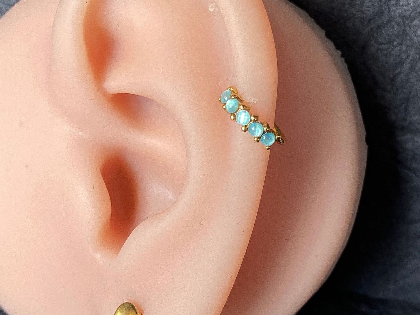 1pc Bendable 5 Illuminating Stone Hoop Ring Cartilage Rook Daith Helix Tragus