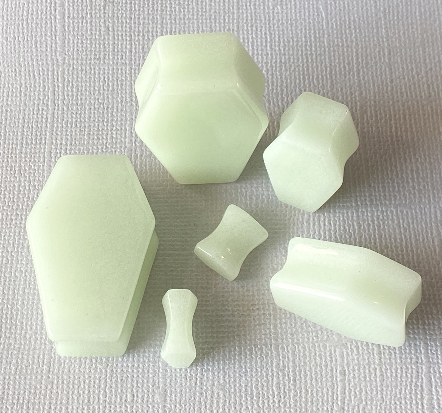 Glow-in-the-dark Stone Double Flare Plugs - Body Jewelry
