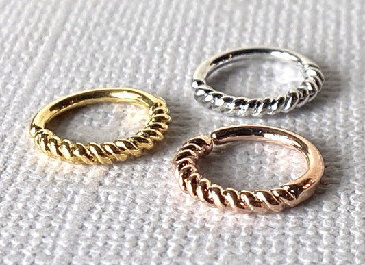 1pc Half Circle Braided Hoop Ring Nose Septum Daith Tragus Rook Ear Cartilage