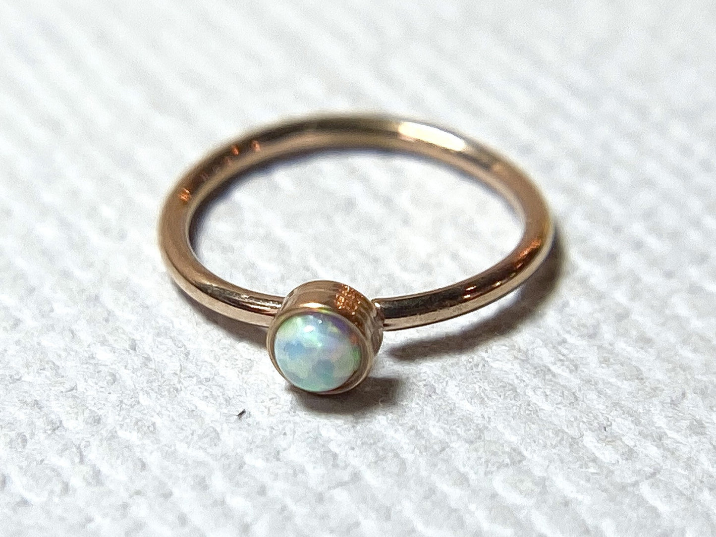 1pc Bendable Hoop Nose / Cartilage Ring w/ Set Opal Rook Daith Helix Tragus