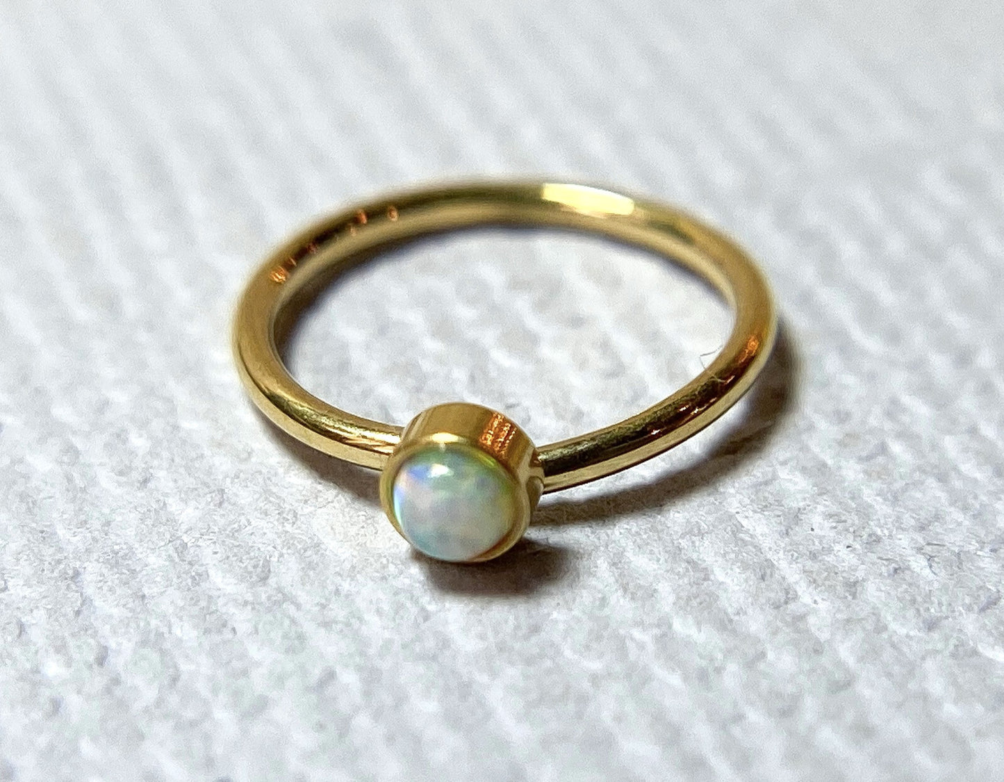 1pc Bendable Hoop Nose / Cartilage Ring w/ Set Opal Rook Daith Helix Tragus