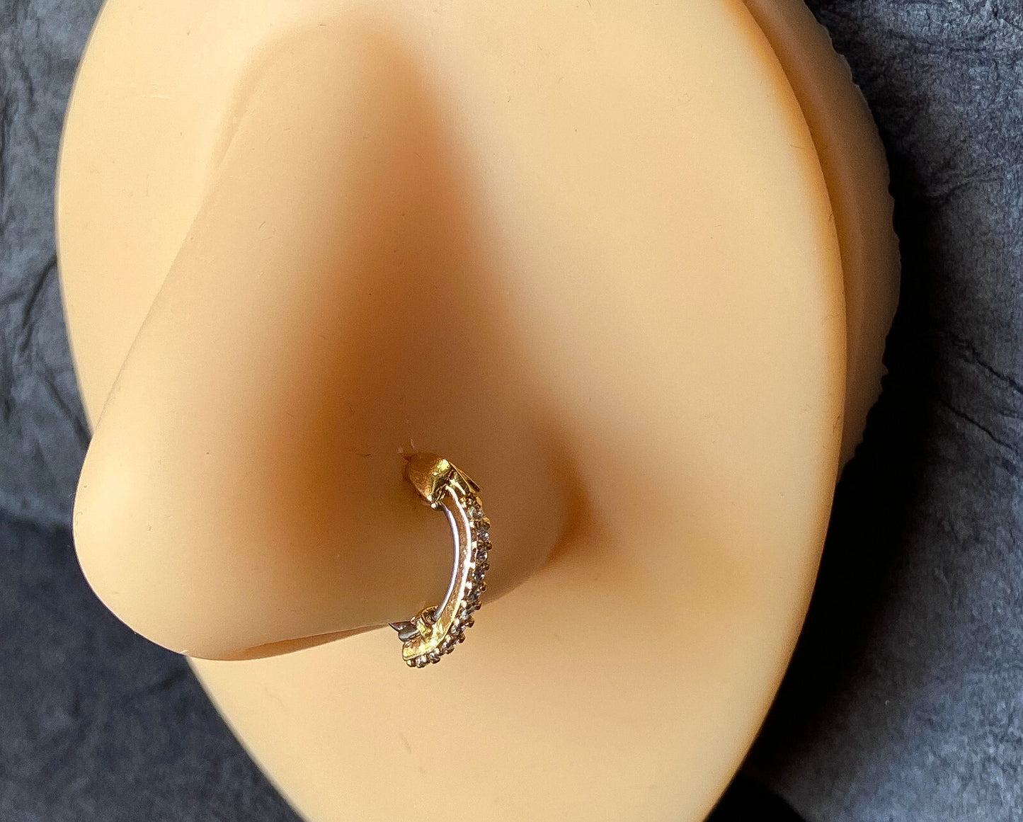 1pc Bendable CZ Gem Arrow Nose Hoop / Cartilage Ring Rook Daith Helix Tragus