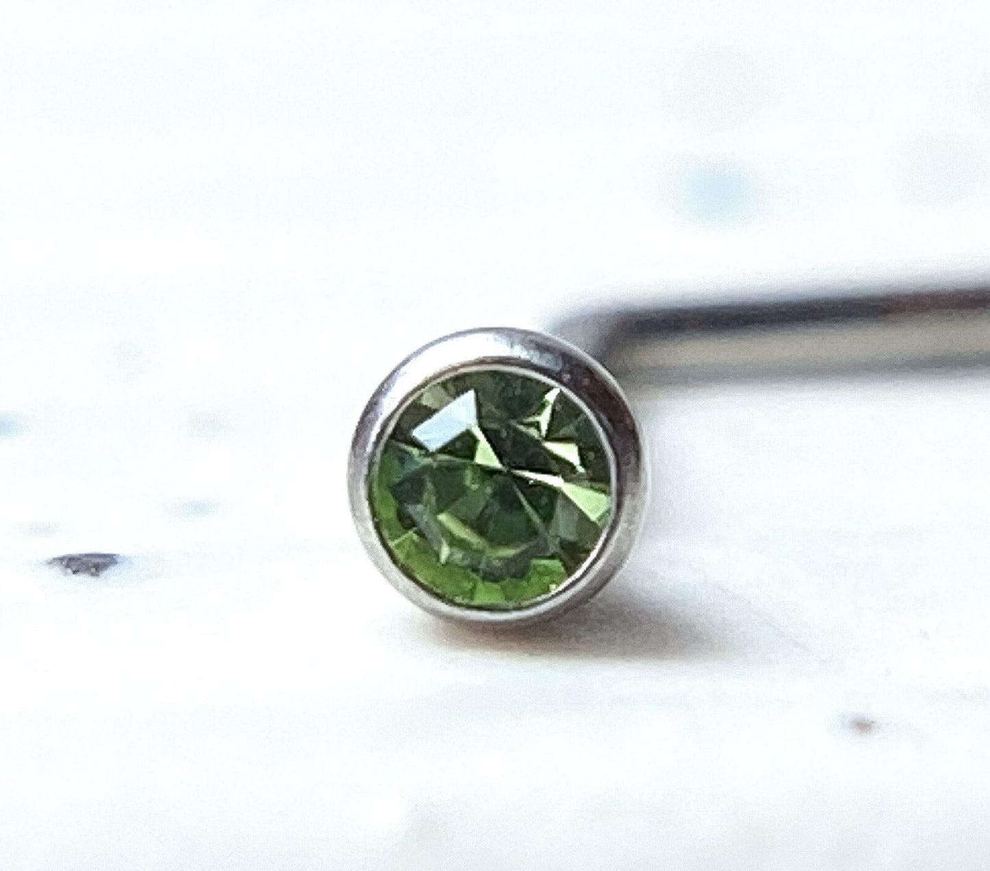 1pc L-Bend 20g Nose Ring Stud Screw Press-Fit CZ Gem 316L Surgical Steel