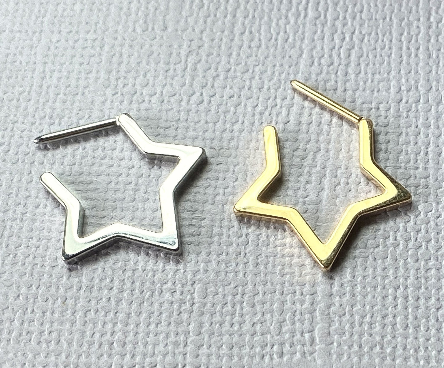 1pc Titanium Star Hinged Segment Ring Hoop Septum Nipple Helix Nose Body Jewelry