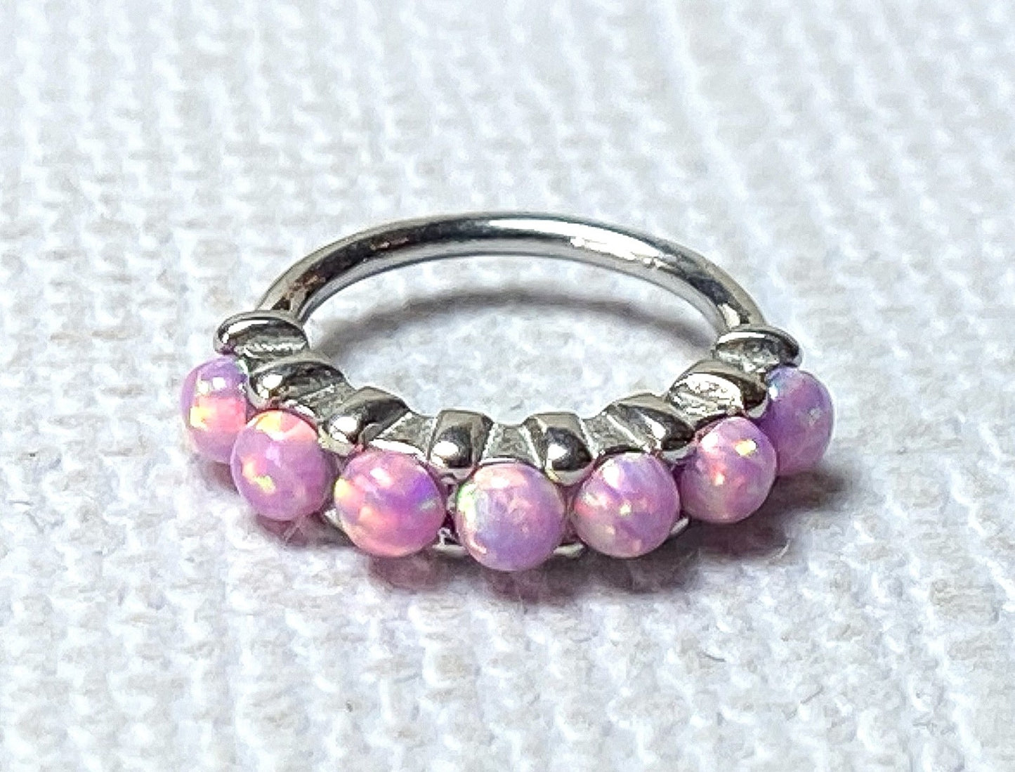 1pc Bendable 7 Opal Hoop Ring Nose Eyebrow Cartilage Rook Daith Helix Tragus