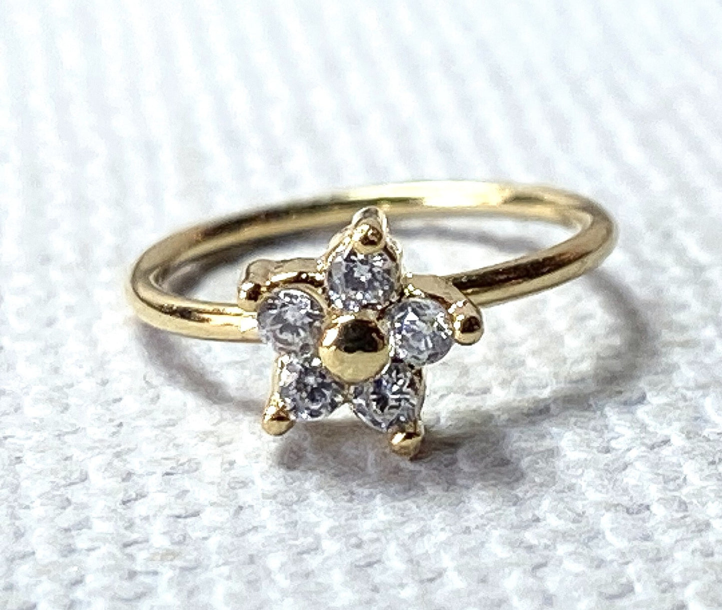 1pc CZ Gem Flower Nose Hoop / Cartilage Ring Rook Daith Helix Tragus