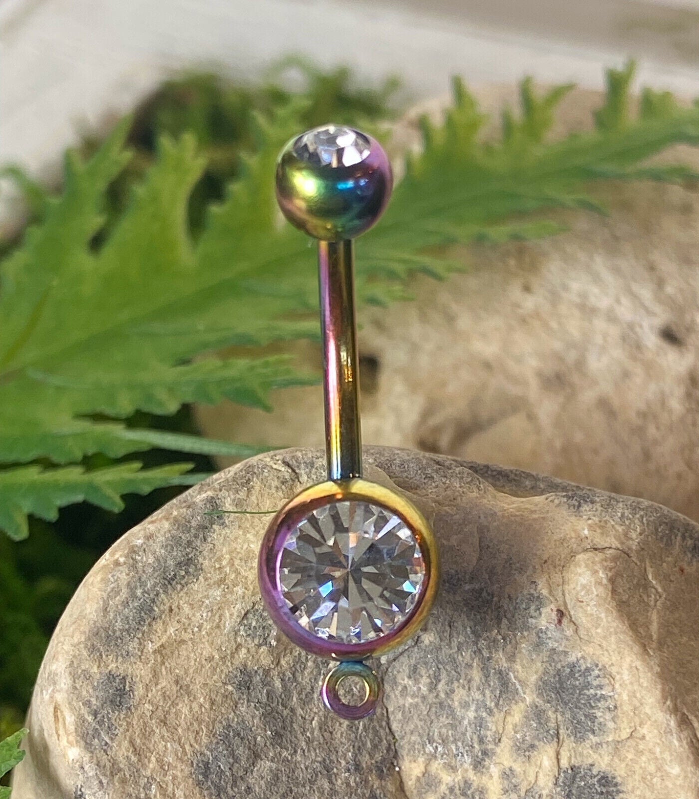 1pc Add-a-Charm Rose Gold, Yellow Gold, Black or Rainbow Belly Ring Navel Naval