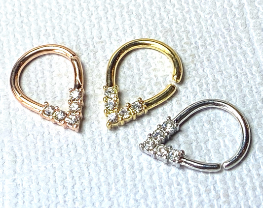1pc Pear Shaped Bendable Hoop CZ Gem Ring Septum Daith Rook Tragus Ear Cartilage