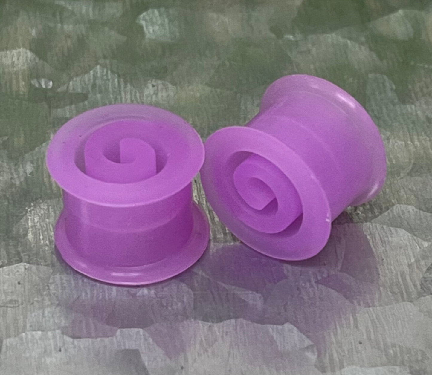 PAIR Spiral Silicone Tunnels Gauges Plugs Earlets Body Jewelry