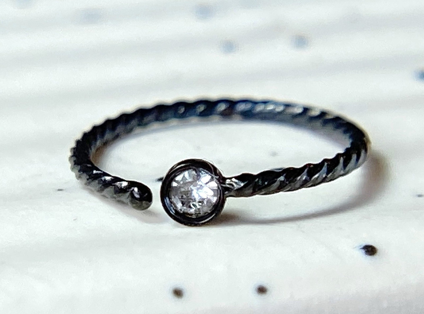 1pc Bendable Steel Twisted Rope Gem Nose Hoop Cartilage Ring Rook Daith Helix